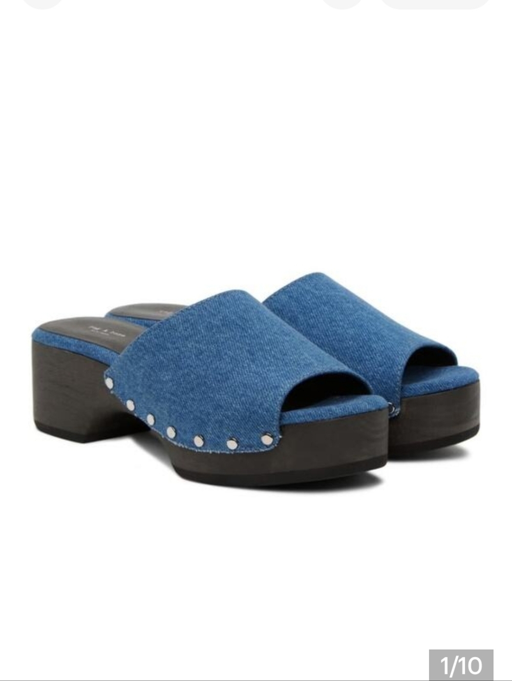 RAG & BONE Mara Denim Open-Toe Slide Clog Womens Size 39/9